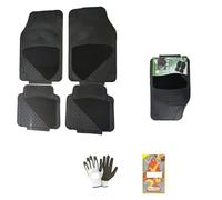 Compatible avec DS DS 5 Tapis DE Voiture Set 4 Tapis PVC Noir + Moquette ANTIDÉRAPANT avec 4 PIÈCES PRÉDÉCOUPÉES 2 Avant: 72X44,5CM+2 ARRIÈRE: 45X46CM