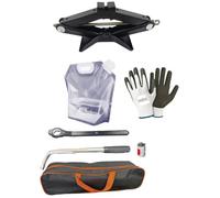 Compatible avec DS DS4 CrossBack PureTech 130 So Chic Lifter CRIC Pantographe 2 tonnes+cliquet+clé à douille extensible (17 mm - 19 mm) + sac kit d'urgence route voiture