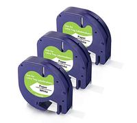 Compatible avec Dymo letraTag Paper White Tape 12 mm x 4 m noir sur blanc 91220 91200 pour ruban d'étiquettes Dymo Letratag LT-100H LT-100T LT-110T XR XM 200B Étiqueteuse 3 x