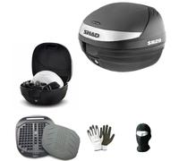 Compatible avec DYNA 1450 Super Glide Custom Top Case DE Valise SH.29LT+SYSTÈM DE Verrouillage SÉCURISÉ+Plaque Porte-Bagages Moto-Scooter pour Casque Universel INTÉGRAL Jet-MODULAIRE