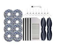 Compatible avec Ecovacs Deebot X1 T10: kit d'entretien 5 en 1 avec filtre HEPA, brosses latérales, tampons et bac à poussière(Light Grey)