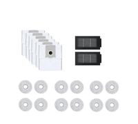 Compatible avec ECOVACS et DEEBOT T50 OMNI/T50 MAX PRO OMNI. Kit d'accessoires HA63 : 6 sacs à poussière, 2 filtres, 12 lingettes.