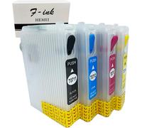 Compatible avec Epson T0715 T071,Cartouche d'encre Rechargeable Vide avec Remplacement des puces à réinitialisation Automatique pour T0711 Noir T0712 Cyan T0713 Magenta T0714 Jaune -4 Encres