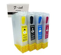 Compatible avec Epson T1295, Cartouche d'encre Rechargeable Compatible avec BX535WD BX625FWD BX630FW BX635FWD BX925FWD BX935FWD WF-7015 WF-7515 WF-7525 WF-3520DWF WF-3010DW WF-3540DTWF WF-3530DTWF