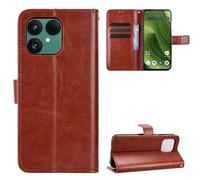 Compatible avec Fairphone 6+、Gen. 6 Coque Brown | Compatible avec Fairphone 6+ ,PU Étui en cuir téléphone portable Coque,Béquille,Emplacement pour carte