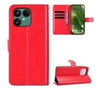 Compatible avec Fairphone 6+、Gen. 6 Coque Red | Compatible avec Fairphone 6+ ,PU Étui en cuir téléphone portable Coque,Béquille,Emplacement pour carte