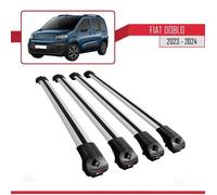 Compatible Avec Fiat Doblo 3 2023-2026 Ace-1 Barres De Toit Railing Porte-Bagages De Voiture Gris Aluminium 4 Barres