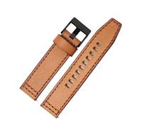 Compatible avec Fossil JR1354|1487|1424 Bracelet de montre rétro à dégagement rapide en cuir véritable Diesel noir marron foncé 22 mm 24(Brown black clasp,24mm)