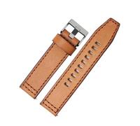 Compatible avec Fossil JR1354|1487|1424 Bracelet de montre rétro à dégagement rapide en cuir véritable Diesel noir marron foncé 22 mm 24(Brown silver clasp,24mm)