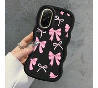 Compatible avec Galaxy, Compatible avec Xiaomi A5 4G Étui de téléphone, Étui de téléphone mignon antichoc avec imprimé nœud rose à bord ondulé, Convient comme cadeau IPhone X/XS,iPhone 12,iPhone 12 Pr