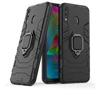 Compatible avec Galaxy M20 Coque, Anneau de Support Téléphone Voiture Magnétique Bague 360 Étui de Protection pour Samsung Galaxy M20 (Noir)