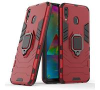 Compatible avec Galaxy M20 Coque, Anneau de Support Téléphone Voiture Magnétique Bague 360 Étui de Protection pour Samsung Galaxy M20 (Rouge)