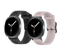 Compatible avec Galaxy Watch 8, bracelet en silicone Lamshaw avec boucle en métal compatible avec Galaxy Watch 8 40 mm, 44 mm, 46 mm Classic, Ultra 47 mm LTE (lot de 2, noir + rose, pour Watch 8 40 mm