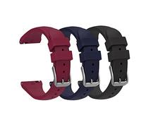 Compatible avec Garmin Forerunner 55 158 245 645/Amazfit BIP GTS3 GTS 2 MINI/Samsung Galaxy Watch 4 Bracelet de rechange en silicone pour montre connectée Venu Sq/venu2 Plus (noir + bleu + bordeaux)