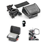 Compatible avec GILERA STALKER 50 2FD Coque universelle S604 Givi pour appareils de paiement péage routier européen+kit de fixation sur guidons, caissons et rétroviseurs