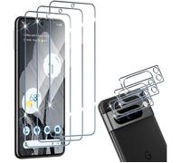 Compatible avec Google Pixel 8 Pro 3 Verre Trempé + 3 Caméra Protecteur, Anti-Huile/Anti-Rayures Protection