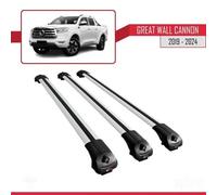 Compatible Avec Great Wall Cannon 2019-2026 Ace-1 Barres De Toit Railing Porte-Bagages De Voiture Gris Aluminium 3 Barres