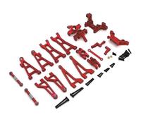 Compatible avec HAIBOXING pour HBX 16889A 16890 SG1601 Bras Suspension en Métal, Coupelle De Direction, Tour Choc, Ensemble De Pièces De Mise À Niveau De Voiture 1/16 RC détachées RC(Red)