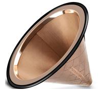 Compatible avec Hario V60 Chemex Verser sur le filtre a cafe - large base metallique reutilisable en acier inoxydable Dripper - Filtre de cafe sa