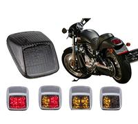 Compatible avec Harley Davidson Street Rod ; Night Rod ; VRSC ; FXSTD ; feu arrière LED + fonction clignotante intégrée (style 1 : feu arrière LED + clignotant, couleur fumée)