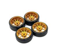 Compatible avec HGD1 pour Mini-Q pour Wltoys K969 K979 K989 P929 1/28 RC, Pièces De Mise À Niveau De Voiture, Accessoires De Moyeu De Roue en Métal, Pneu avec Logo détachées RC(Yellow)