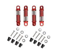 Compatible avec Hobby pour Wltoys K969 K989 P929 1/28 Pièces De Voiture Radiocommandée Drift pour Rallye, 4 Amortisseurs en Alliage À Bain D'huile Amortisseur RC(Red)