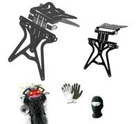 Compatible avec Honda Hornet 600 Support DE Plaque D'IMMATRICULATION RÉGLABLE pour Motos Support DE Plaque HOMOLOGUÉ Universel LAMPA Noir 270X190X35MM