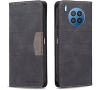 Compatible Avec Honor 50 5g Coque,Compatible Avec Huawei Nova 9 4g Fermeture Magnétique Portefeuille Vintage Folio En Cuir Pu Black