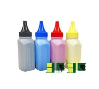 Compatible avec HP CB540A 125A Kit Poudre Toner Couleur | Kit de poudre de toner couleur, modèles CB541A CB542A CB543A(Toner and Chip)