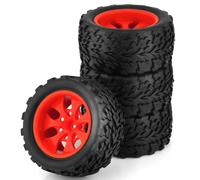 Compatible avec HPI pour HSP pour Tamiya pour Kyosho 4 Pièces Moyeu De Roue 12mm Pneus Hot Wheels pour Voiture Rc 1/10 pour Monster Truck Hors Route Pneu Caoutchouc RC