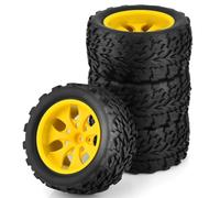 Compatible avec HPI pour HSP pour Tamiya pour Kyosho 4 Pièces Moyeu De Roue 12mm Pneus Hot Wheels pour Voiture Rc 1/10 pour Monster Truck Hors Route Roue Voiture RC(Color4)