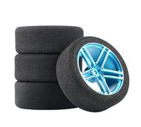 Compatible avec HSP pour HPI Pneus Et Roues en Éponge À L'échelle 1/10 Et Hexagone De 12 Mm pour Jantes D'accessoires De Voiture Tout-Terrain RC avec Décalage De 3 Mm Roue Voiture RC(Blue)