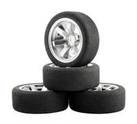 Compatible avec HSP pour HPI pour Modèle De Voiture De Course, Accessoire De Jouets, Pneus en Éponge Et Jantes Roue À Échelle 1/10 avec Décalage De 3mm Et Hex RC De 12mm RC Voiture Pneus