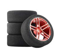 Compatible avec HSP pour HPI pour Modèle De Voiture De Course, Accessoire De Jouets, Pneus en Éponge Et Jantes Roue À Échelle 1/10 avec Décalage De 3mm Et Hex RC De 12mm RC Voiture Pneus
