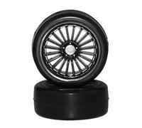 Compatible avec HSP pour HPI pour Sprint 2 Drift RS4 sur Route 4WD 4 Pièces/2 Pièces Pneus RC en Caoutchouc De 26mm Et Jantes De Roue pour Pneu RC 1:10ème Roue Voiture RC(2pcs)