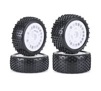 Compatible avec HSP pour HPI pour Tamiya TT-02B DT-02 RC, Jantes De Rallye, Pièces De Mise À Niveau, 4 Pièces, Roue De Route Collée De 88mm pour Pneus De Buggy 1/10 Voiture RC Pneus Jante(White)