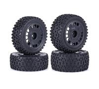 Compatible avec HSP pour HPI pour Tamiya TT-02B DT-02 RC, Jantes De Rallye, Pièces De Mise À Niveau, 4 Pièces, Roue De Route Collée De 88mm pour Pneus De Buggy 1/10 Roue Voiture RC(Black)