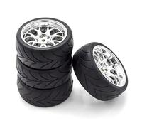 Compatible avec HSP pour Sakura pour Tamiya pour Traxxas 1/10 RC Car Parts 4PCS 66Mm Rubber Tire RC pour Pneus De Voiture De Course sur Jantes De Roue De Route Voiture RC Pneus Jante