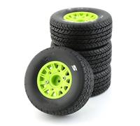 Compatible avec HSP pour Sonic 94102 pour La Course pour Tamiya TT02, 4 Pièces, Pneus Et Roues en Caoutchouc pour Modèle De Voiture RC, Échelle 1/8 1/10, Voiture De Route Roue Voiture RC(Green,A)
