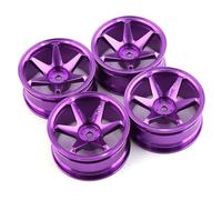 Compatible avec HSP pour Tamiya pour HPI pour Kyosho 4 Pièces 1/10 Voiture À Dérive sur Route 52MM Moyeu De Roue en Alliage D'aluminium Jante De Voiture d'escalade Roue Voiture RC
