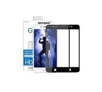 NOVAGO compatible avec Huawei Honor 6A - Pack de 2 films en verre trempé protection écran ultra résistant anti explosion de l'écran, films couvrent tout écran (Noir)