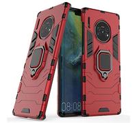 Compatible avec Huawei Mate 30 Pro (5G) Coque, Anneau de Support Téléphone Voiture Magnétique Bague 360 Étui de Protection pour Huawei Mate 30 Pro, Mate 30 Pro 5G (Rouge)