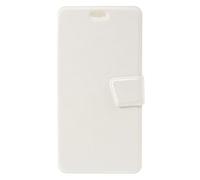 Compatible avec Huawei Nova Smart DiG-L21 Honor 6C DIG-L21HN DIG-L01 Coque Stand Flip livre magnétique Gel silicone TPU protection eco cuir portefeuille porte cartes blanc