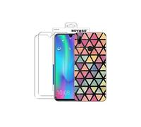 Compatible avec Huawei P Smart 2019 -Pack 2 en 1 - Coque gel Solide fantaisie + 2 Films Protection écran Verre trempé résistant ( Triangles )