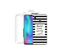 Compatible avec Huawei P Smart 2019 -Pack 2 en 1 - Coque gel Solide fantaisie + 2 Films Protection écran Verre trempé résistant ( Rayures noires )