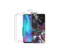 Compatible avec Huawei P Smart 2019 -Pack 2 en 1 - Coque gel Solide fantaisie + 2 Films Protection écran Verre trempé résistant ( Plumes )