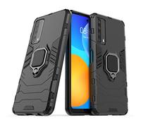 Compatible avec Huawei P Smart 2021, Huawei Y7a Coque, Anneau de Support Téléphone Voiture Magnétique Bague 360 Étui de Protection (Noir)