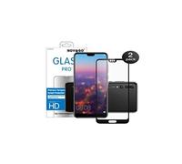 NOVAGO Compatible avec Huawei P20 - Pack de 2 Films en Verre trempé Protection écran Ultra résistant Anti Explosion de l'écran Couvre Tout écran (Noir)