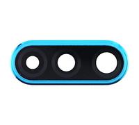 Compatible avec Huawei P30 Lite MAR-LX1M LX2J UNIQUEMENT VERSIONS 48 MPX Remplacement verre arrière vitre coque lentille objectif+cadre anneau arrière caméra BACK caméra (Bleu)