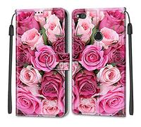 Compatible avec Huawei P8 Lite 2017 Coque Étui, PU Leather Portefeuille Magnétique Téléphone Anti-Rayures Protection Housse pour Huawei P8 Lite 2017 Pink Rose